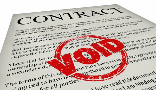 Void Contract End Stop Invalidate Agreement Nullify Terminate Illustration — Stock Photo, Image