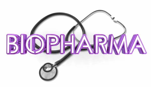 Biopharma Company Research Medical Bio Pharmaceuticals Doctor Stethoscope Health Care — Foto de Stock