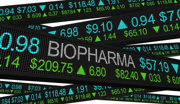 Biopharma Stock Market Company Shares Research Medical Bio Pharmaceuticals Health Care 3d Illustration