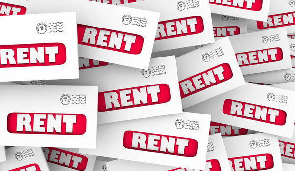 Платежные поручения по арендной плате Проблема с деньгами арендатора 3d Иллюстрация