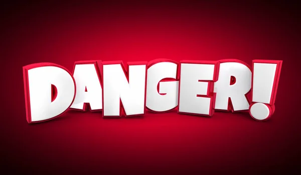 Danger Warning Risk Problem Trouble Ahead Careful Word Illustration — Stock Photo, Image