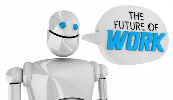 Framtiden För Arbetet Robotic Process Automation Rpa Nya Sysselsättningstrender Illustration — Stockfoto