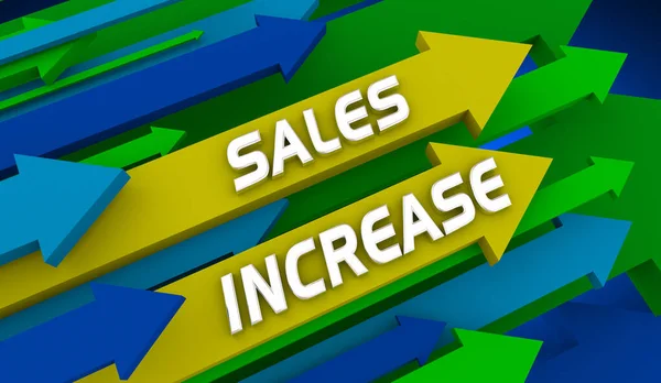 Продажів Збільшення Нових Клієнтів Зростання Стріл Зростання Ілюстрації — стокове фото