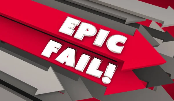 Epic Fail Arrows Bad Probléma Eredmény Hibakeresés Teljesítmény Illusztráció — Stock Fotó