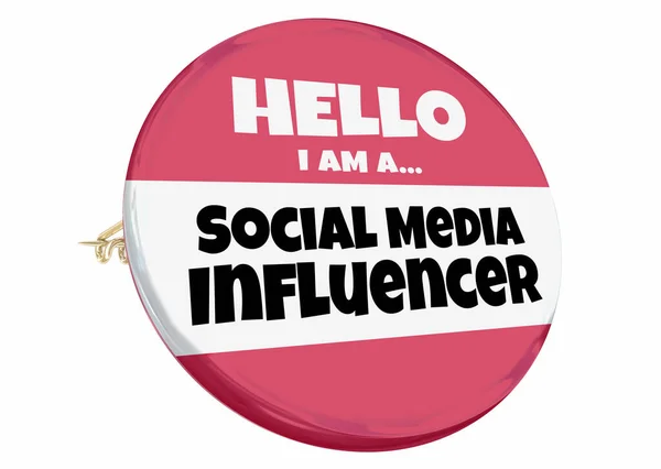 Social Media Influencer Κουμπί Pin Γεια Σας Είμαι Διασημότητα Διάσημη — Φωτογραφία Αρχείου