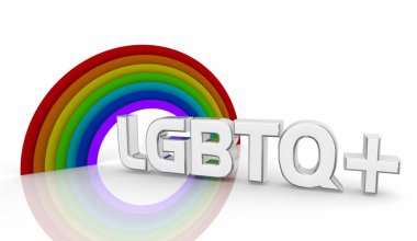 LGBTQ + Gökkuşağı Gey Gururu Ekleme Kutlaması 3d İllüstrasyon