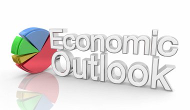 Ekonomik Görünüm Turta Çizelgesi Mali Ekonomi Tahminleri 3d İllüstrasyon