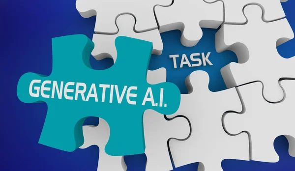 Generative Solving Task Puzzle Solution Artificial Intelligence Job Illustration — Stock fotografie