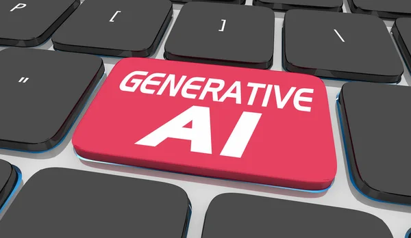 Generative Artificial Intelligence Computer Keyboard Button Ilustración —  Fotos de Stock