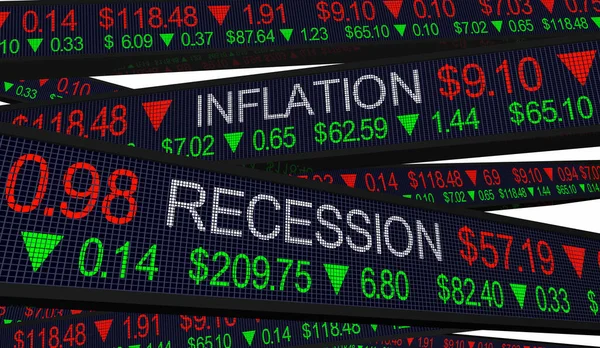Inflation Recession Stock Market Downturn Bad Investor Performance Share Prices — Stock Photo, Image