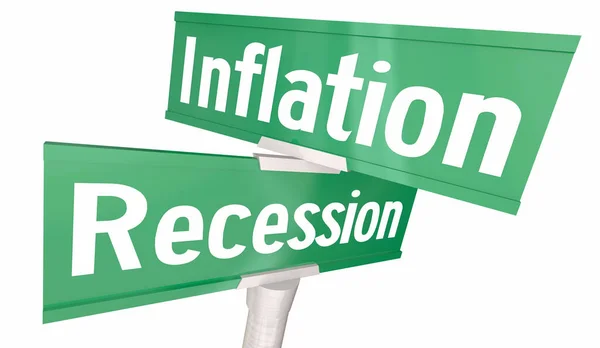Inflace Recese Street Road Známky Hospodářského Útlumu Ilustrace — Stock fotografie