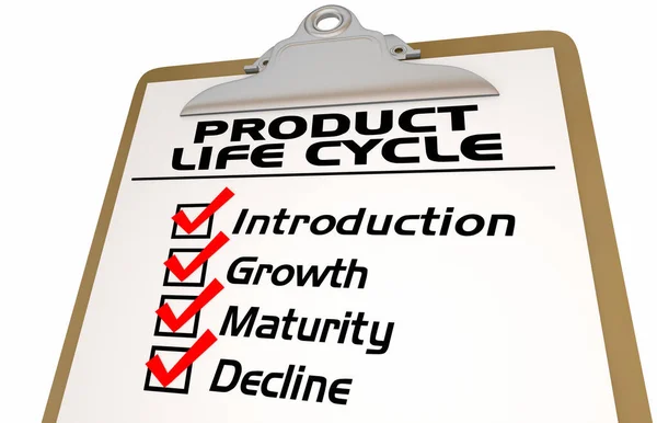 Product Life Cycle Stages Checklist New Launch Plan Strategy Steps 3d Illustration