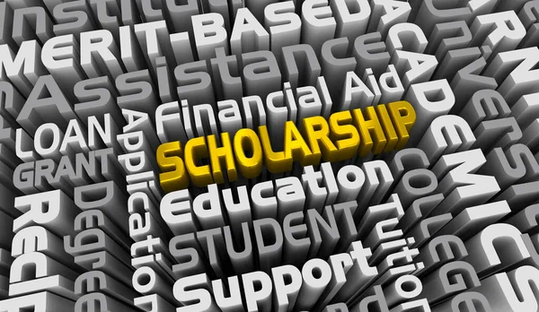 Burs Kolajı Finansal Yardım Harcı Üniversite 3d İllüstrasyonunu Destekliyor