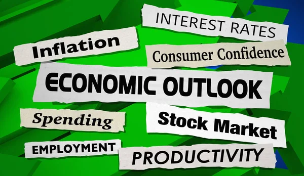 Ekonomik Görünüm Haber Başlıkları Enflasyon Faiz Oranları Ekonomik Güncelleme 3d İllüstrasyon