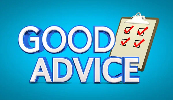 Good Advice Tips Checklist Užitečné Informace Slova Ilustrace — Stock fotografie