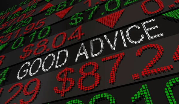 良いアドバイス 株式市場 投資家 貿易のヒント イラスト — ストック写真