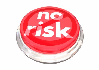 Risk Düğmesi Güvenli Güvenlikli Gaipsiz Tehlike Korunmasız 3D İllüstrasyon