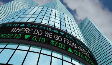 Buradan Nereye Gideriz Borsa Trend Hisseleri Ekonomik Fiyatları Düşürürüz 3d İllüstrasyon