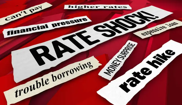 Rate Shock News Headlines Interest Financing Loan Hike Increase Borrow Bank 3d IIllustriation