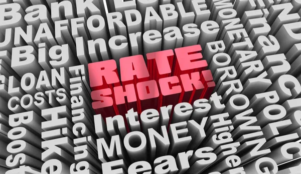 Rate Shock Interest Loan Borrow Money Higher Price Mortgage 3d Illustration