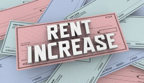 Rent Increase Checks Payment Higher Cost Renter Cost Going Up Rising 3d Illustration