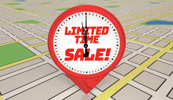 Limited Time Sale Map Pin Location Store Special Discount Event 3d Illustration