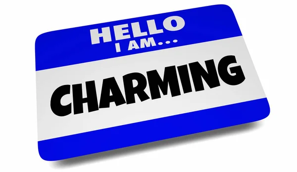 Hello Charming Friendly Charismatic Name Tag Sticker Illustration — Stock Photo, Image