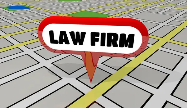 Hukuk Firması Konum Haritası Pin Kiralama Avukatı Burada Görüntü — Stok fotoğraf