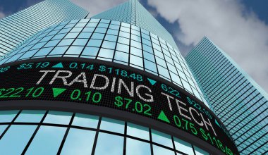 Teknoloji Eğilimleri Borsa Şirketi Ticaret Fiyatları Satın Alım 3d İllüstrasyon