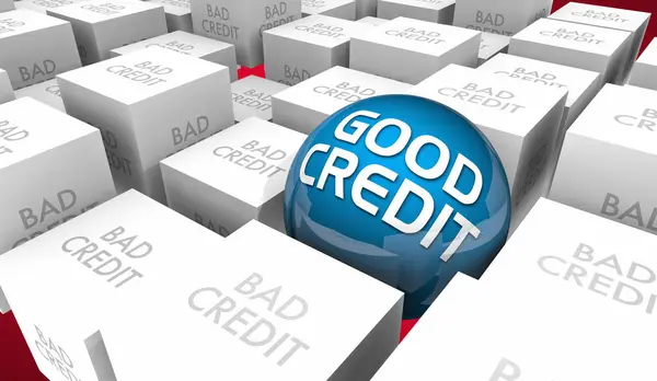 Good Vs Bad Credit Report Rating Score Borrow Money Loan Quality 3d Illustration