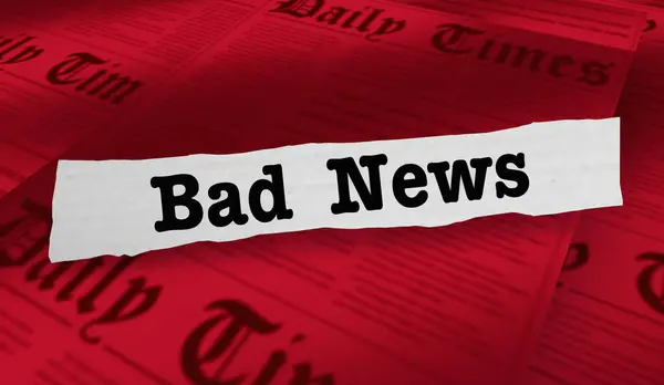 Bad News Headline Negative Publicity Newspaper Trend Brand Reputation Hit 3d Illustration