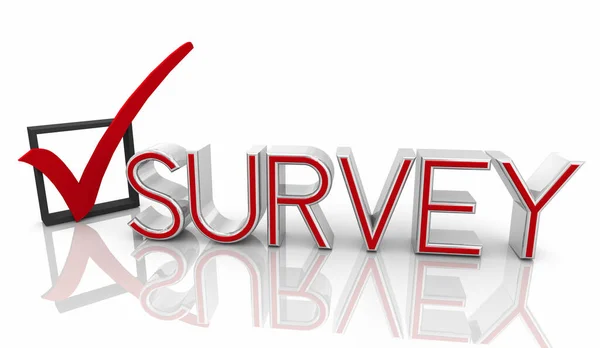 Survey Response Data Research Questions Answers Check Mark Box Illustration — Stock Photo, Image