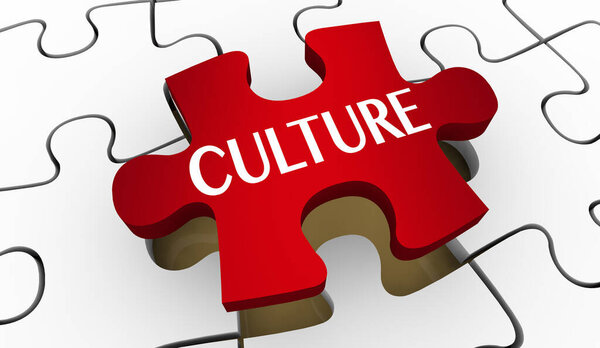 Культурная головоломка Общее наследие Фон сообщества Ценности 3d Иллюстрация