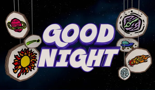 Good Night Stars Planets Mobile Evening Background 3d Illustration