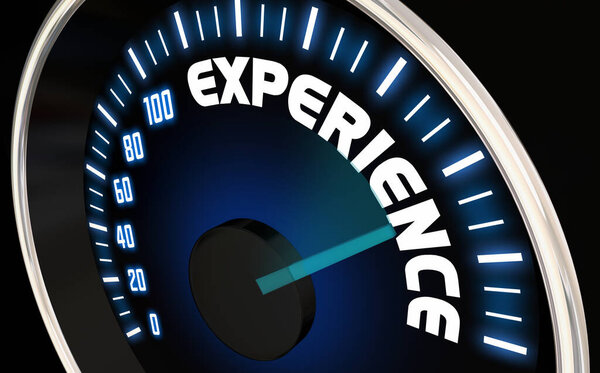 Experience Level Rising Measure Speedometer Expertise Learnings Education 3d Illustration