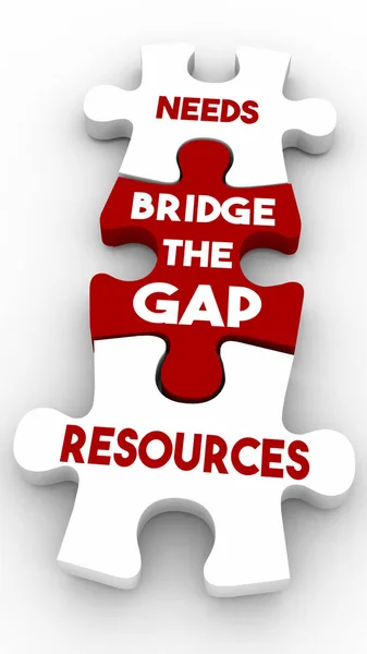 Bridge Gap Needs Resources Manage Work Get Job Done Puzzle — Stock Photo, Image
