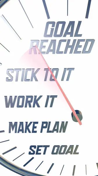 Goal Reached Set Plan Achieve Work Job Task Progress Illustration — Stock Photo, Image