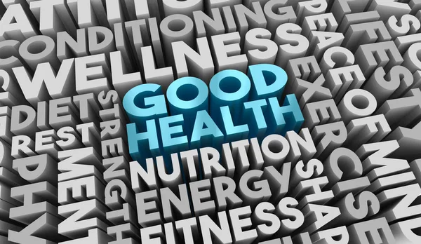 Good Health Physical Mental Fitness Wellbeing Total Wellness Diet Exercise — Stock Photo, Image