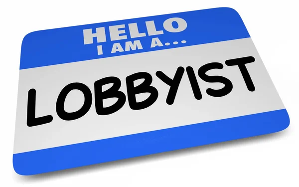 Hello Lobbyist Nome Tag Adesivo Politica Speciale Interesse Advocate Illustrazione — Foto Stock