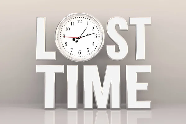 Lost Time Clock Wasted Inefficient Delay Running Out Illustration — Stock Photo, Image