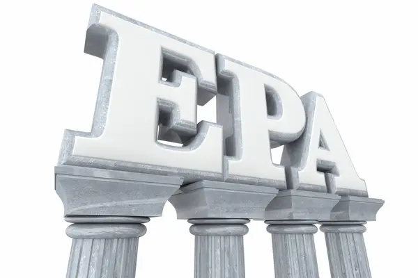Epa Environmental Protection Agency Regels Marmeren Pilaren Kolommen Federale Overheid Rechtenvrije Stockfoto's