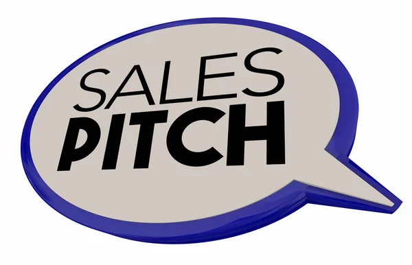 Sales Pitch Speech Bubble Talk Communiceren Delen Aanbod Deal Communicatie Stockfoto