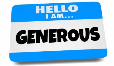 Merhaba Ben Cömert İsim Etiketi Önemsiyorum 3D Görüntü Veriyorum