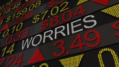Worries Stock Market Fears Anxiety Lower Share Prices Money Loss Fall Crash 3d Illustration clipart