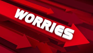 Worries Red Arrows Down Bad Stress Anxiety Negative Trend 3d Illustration clipart