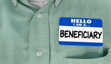 Hello I Am a Beneficiary Name Tag Sticker Dependent Recipient 3d Illustration clipart