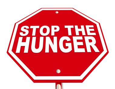 Stop the Hunger Sign Dont Be Hungry Food Diet Eat Less 3d Illustration clipart