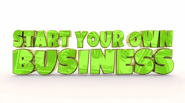 Start Your Own Business Words Make Earn More Money Start Obrazy Stockowe bez tantiem