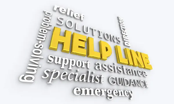 Ligne Assistance Centre Crise Service Urgence Résolution Problèmes Mots Fond Photos De Stock Libres De Droits