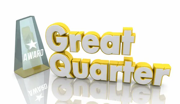 Great Quarter Bästa Pris Vinnare Försäljning Vinnare Bästa Resultat Tillväxt Stockbild